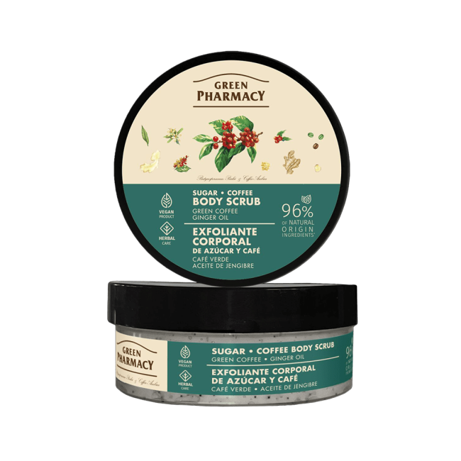 Green Pharmacy Sugar-Coffee Body Scrub Green Coffee and Ginger Oil 200ml