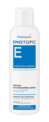 Pharmaceris E - EMOTOPIC - OLEJEK DO KĄPIELI NA CO DZIEŃ do skóry suchej, alergicznej, atopowej, wrażliwej 200ml 5900717913943/5900717691056