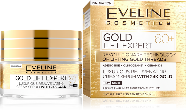 Eveline - Gold Lift 60+ - Luksusowy REFLEXANT DZIEŃ NOC KREM matowy z 24k złotem do skóry suchej i wrażliwej 50ml 5901761941951