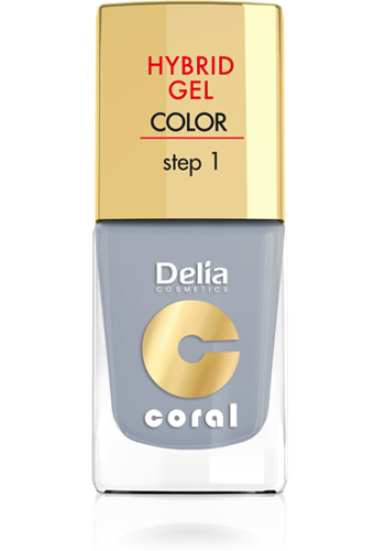 Delia - Coral Hybrid Gel - Lakier hybrydowy bez lampy 08 BRIGHT GRAY 11ml 5901350455586