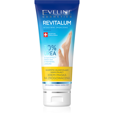 Eveline Revitalum 30% Urea Cream-Mask Przeciw Zrogowaceniom Skarpetki Złuszczające 75ml