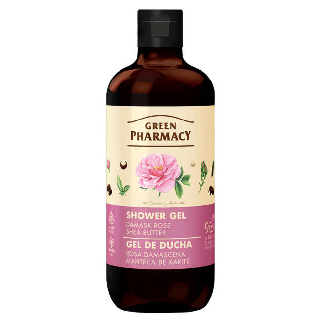 Green Pharmacy Shower Gel Damask Rose and Shea Butter 500ml