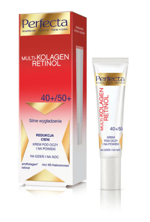 DAX Cosmetics - Perfecta Multi-Kolagen Retionol 40+ 50+ - Krem POD OCZY i na okolice ust Silne Wygładzenie REDUKCJA CIENI 15ml 5900525050823