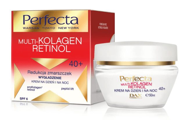 DAX Cosmetics - Perfecta Multi-Kolagen Retionol 40+ - Krem na DZIEŃ i NOC Redukcja Zmarszczek WYGŁADZENIE 50ml 5900525050809