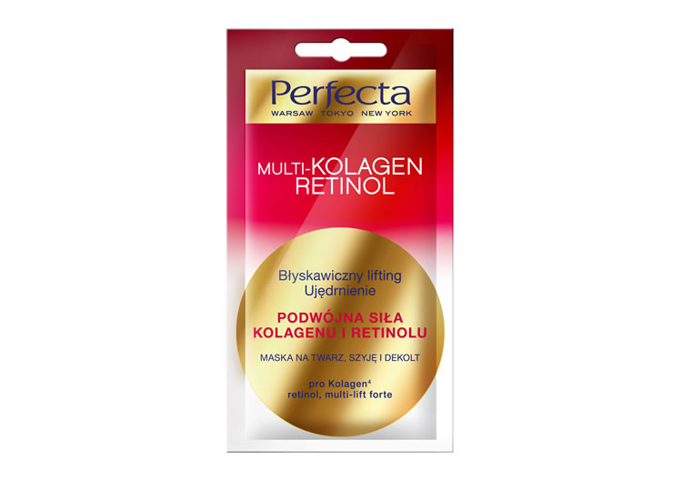 DAX Cosmetics - Perfecta Multi-Kolagen Retionol - MASKA na twarz, szyję i dekolt Błyskawiczny Lifting, Ujędrnienie 8ml 5900525051417