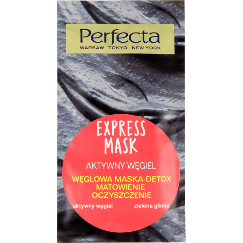 DAX Cosmetics - Perfecta Express Maska - AKTYWNY WĘGIEL węglowa MASKA-DETOX Matowienie, Oczyszczenie 8ml 5900525051318