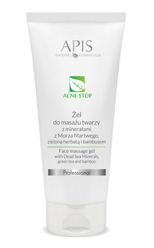 Apis Professional Acne Stop Face Massage Gel with Dead Sea Minerals, Green Tea and Bamboo 200ml