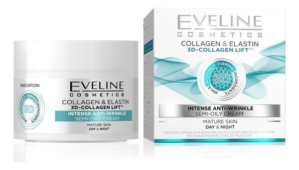 Eveline 3D-Collagen Lift Intensywny krem ​​przeciwzmarszczkowy półtłusty 50ml