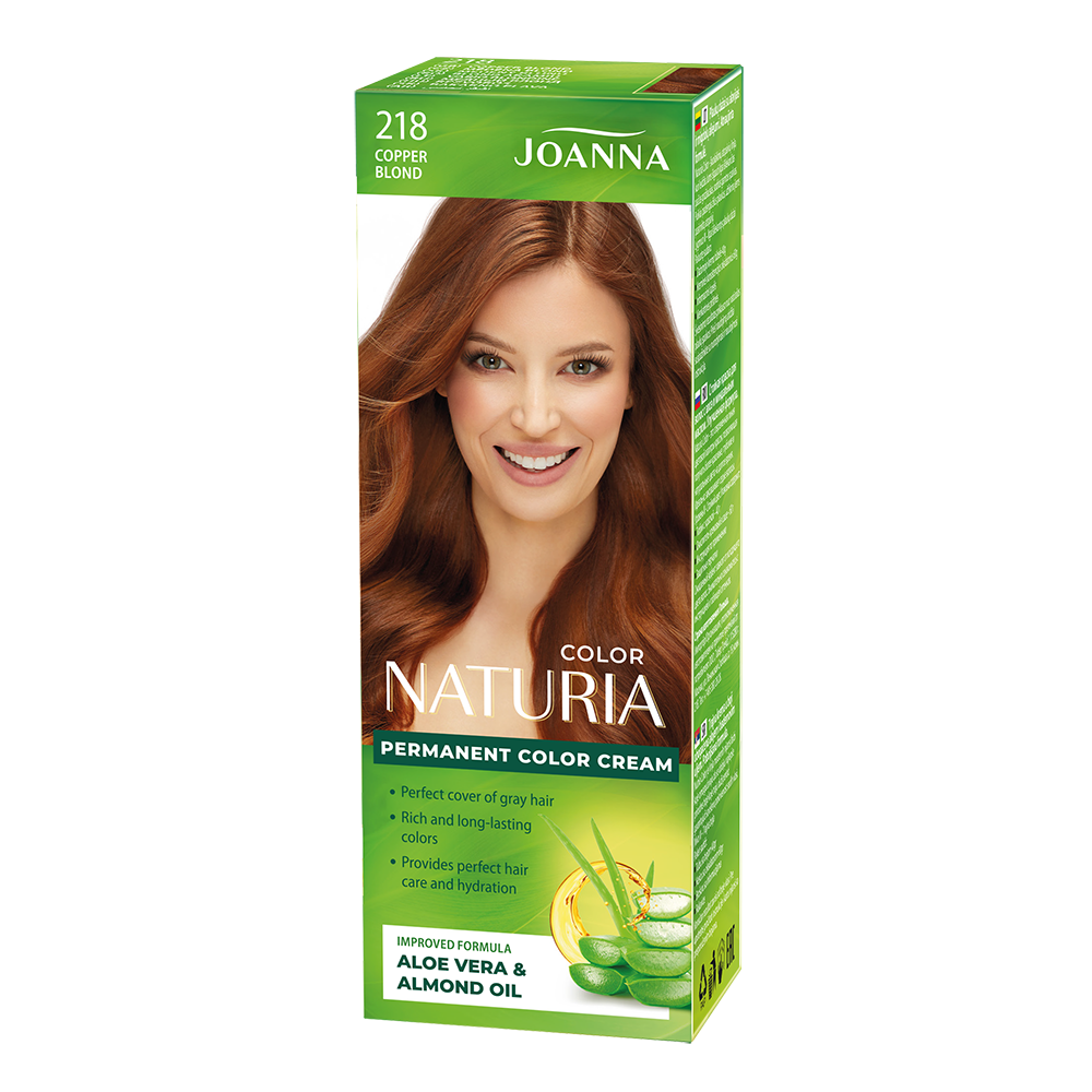 Joanna Naturia Permanent Hair Color Paint Care Shine No. 218 Copper Blond 100ml