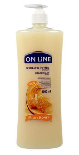 ON Line - Kremowe mydło w płynie z mlekiem i miodem 1000ml 5903116734829