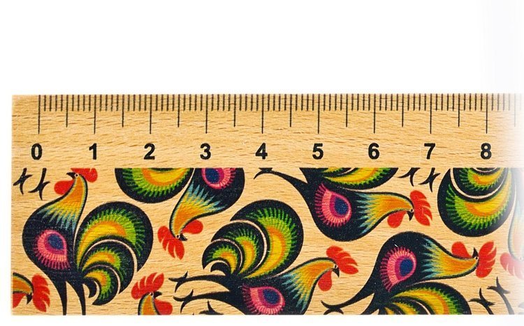 Folkstar - WOODEN RULER 20cm LOWICZ ROOSTERS 14991