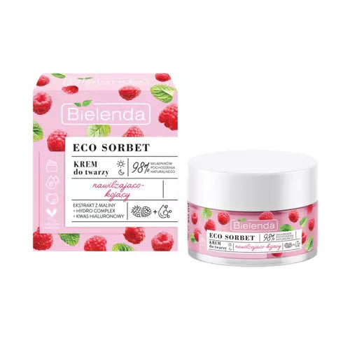 Bielenda Eco Sorbet Raspberry Nawilżający Kojący Krem Do Twarzy 50ml