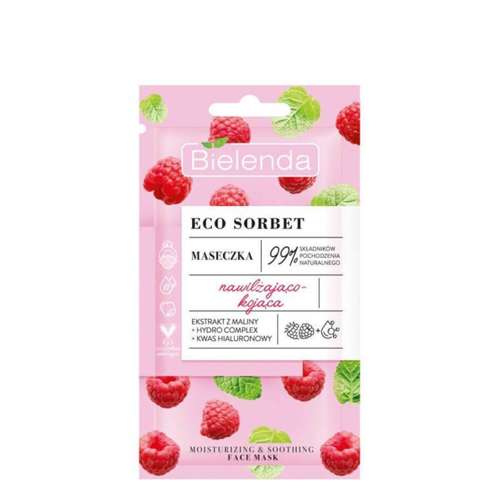 Bielenda Eco Sorbet Raspberry Nawilżająca Kojąca Maseczka Do Twarzy 8g 