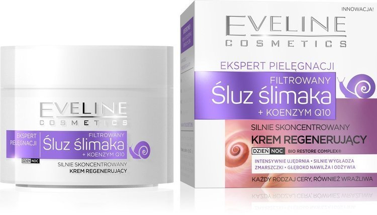 Eveline Skin Care Expert Concentrated Regenerating Cream with Snail Slime Filtrate and Coenzyme Q10 for Day and Night 50ml