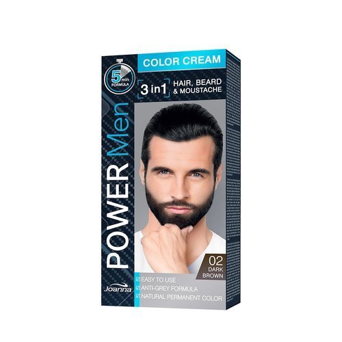 Joanna Power Men Color Cream 3in1 Hair Dye for Men No. 02 Dark Brown 1 Piece