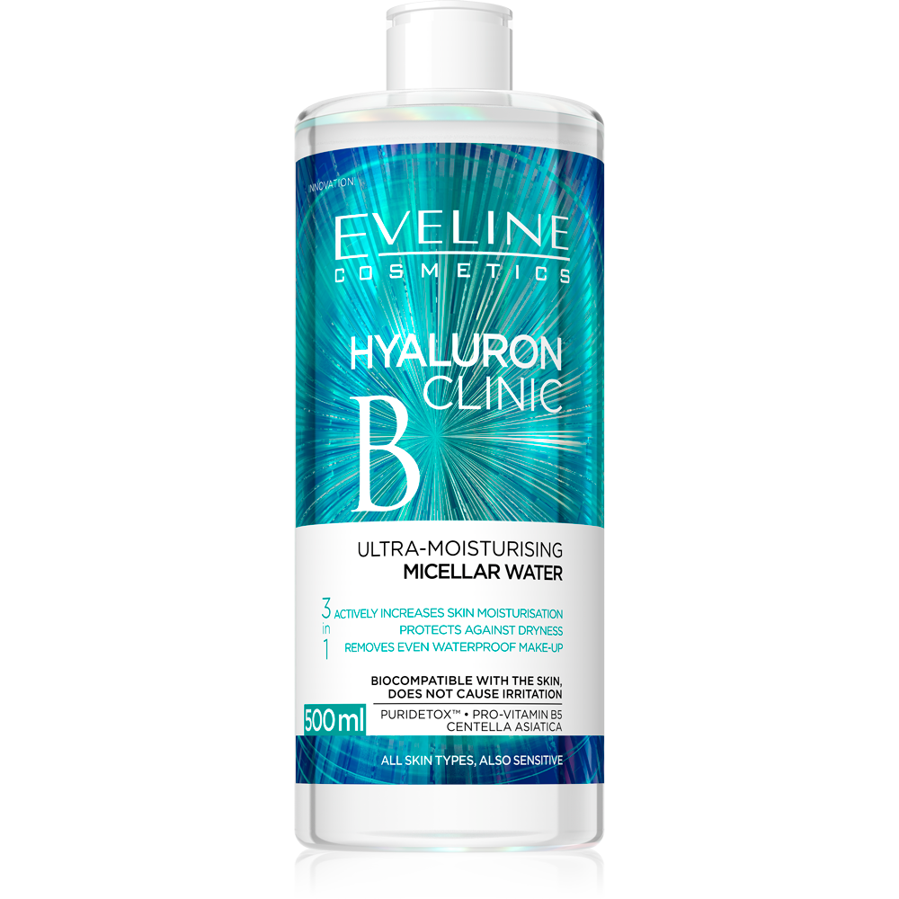 Eveline Hyaluron Clinic Ultra-moisturizing Micellar Liquid 3in1 500ml