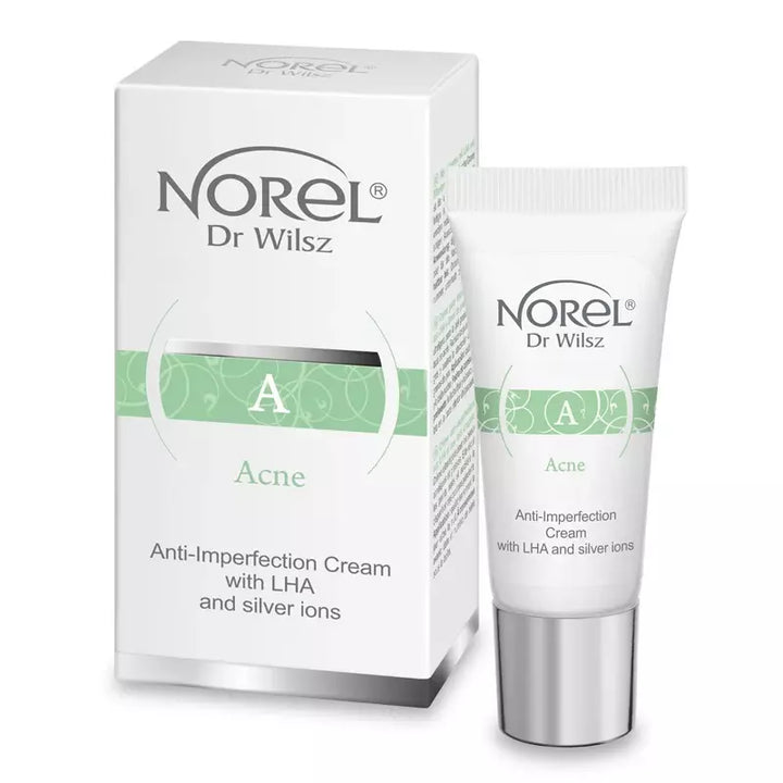 Norel Acne Anti Imperfection Cream z kwasami AHA i jonami srebra 15 ml 