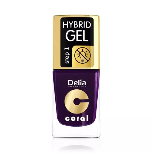 Delia - Coral Hybrid Gel - Lakier hybrydowy bez lampy 48 DEEP PURPLE 11ml 5901350478202