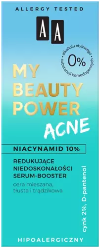 AA Oceanic - AA MY BEAUTY POWER ACNE - SERUM redukujące niedoskonałości - booster 30 ml 5900116080840AA Oceanic - AA MY BEAUTY POWER ACNE - SERUM redukujące niedoskonałości - booster 30 ml 5900116080840