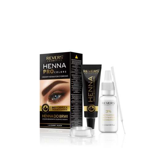 Revers Cosmetics - Pro Colors - Henna KREM do brwi BLACK / Henna DO BRWI w kremie CZARNA 15ml 5902815165798