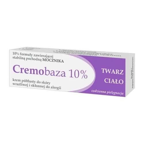 CREMOBAZA 10% - Krem półtłusty z mocznikiem 10% / Krem półtłusty do twarzy i ciała z mocznikiem 10% 30g 5907573300139