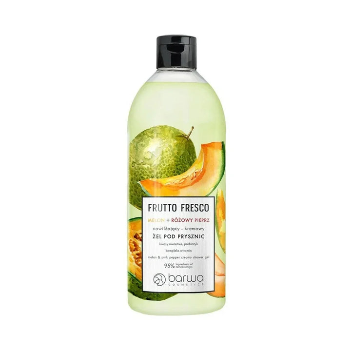 Barwa - Frutto Fresco - NAWILŻAJĄCY kremowy żel pod prysznic MELON RÓŻOWY PIEPRZ 480 ml 5902305005108