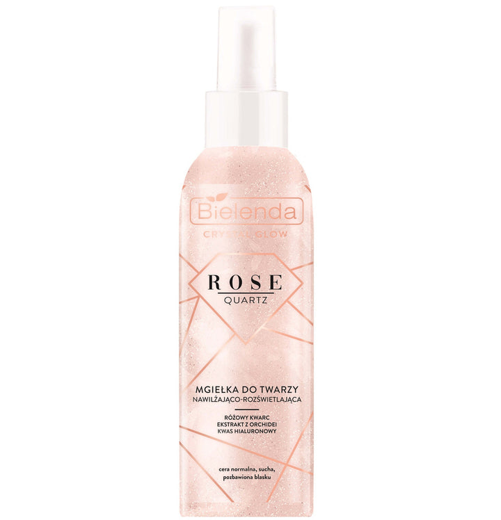 Bielenda Crystal Glow Rose Quartz Nawilżająco-rozświetlająca mgiełka tonizująca do twarzy 200ml 