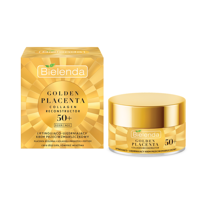 Bielenda Golden Placenta Collagen Reconstructor Liftingujący Ujędrniający Krem Przeciwzmarszczkowy 50+ Dzień/Noc 50ml