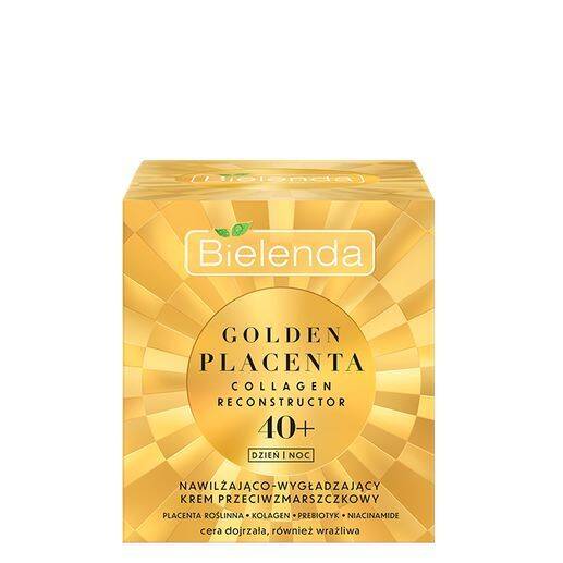 Bielenda Golden Placenta Collagen Reconstructor Nawilżający Wygładzający Krem Przeciwzmarszczkowy 40+ Dzień/Noc 50ml