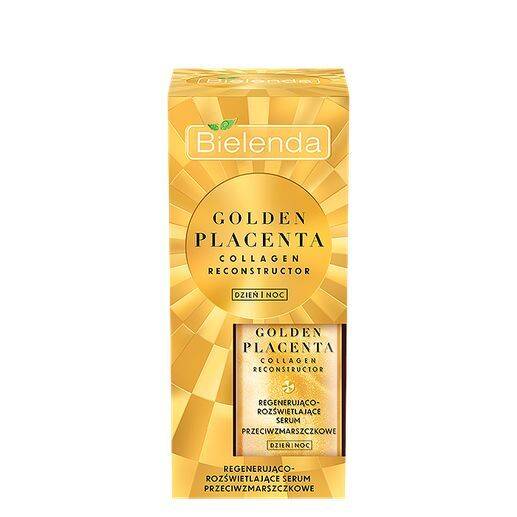 Bielenda Golden Placenta Collagen Reconstructor Regenerujące Rozświetlające Serum Przeciwzmarszczkowe DZIEŃ/NOC 30ml