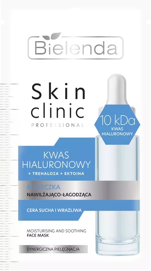 Bielenda Skin Clinic Professional Kwas Hialuronowy Nawilżająco-Kojąca Maska do Skóry Suchej i Wrażliwej 8g