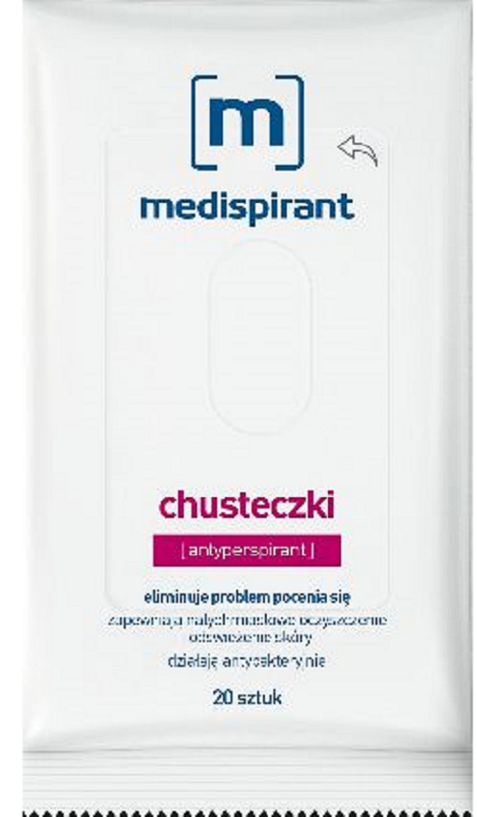 Medispirant Wipes Antiperspirant Refreshing Cleasing Of Skin 20 Pieces