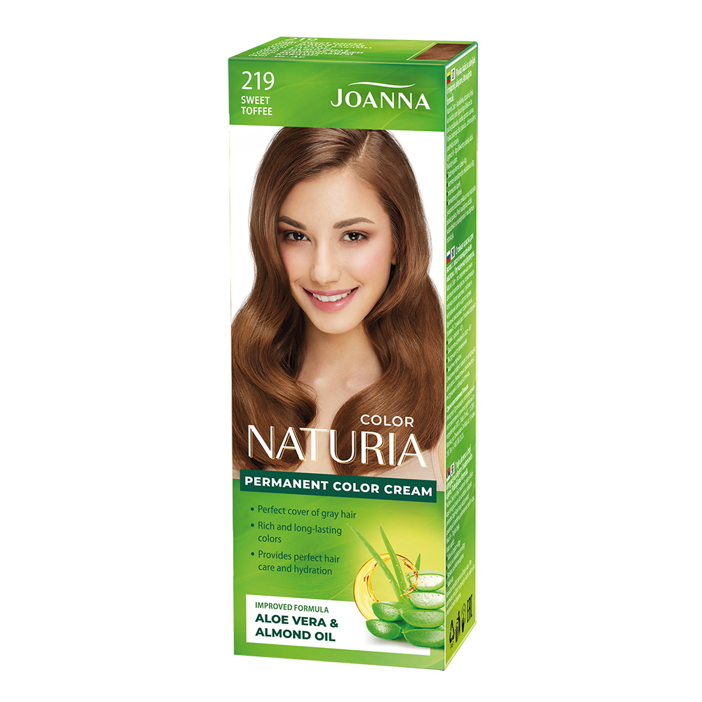 Joanna Naturia Permanent Hair Color Dye Care Shine No. 219 Sweet Toffee 100ml