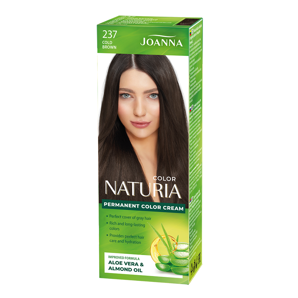 Joanna Naturia Permanent Hair Color Dye Care Shine No. 237 Cool Brown 100ml