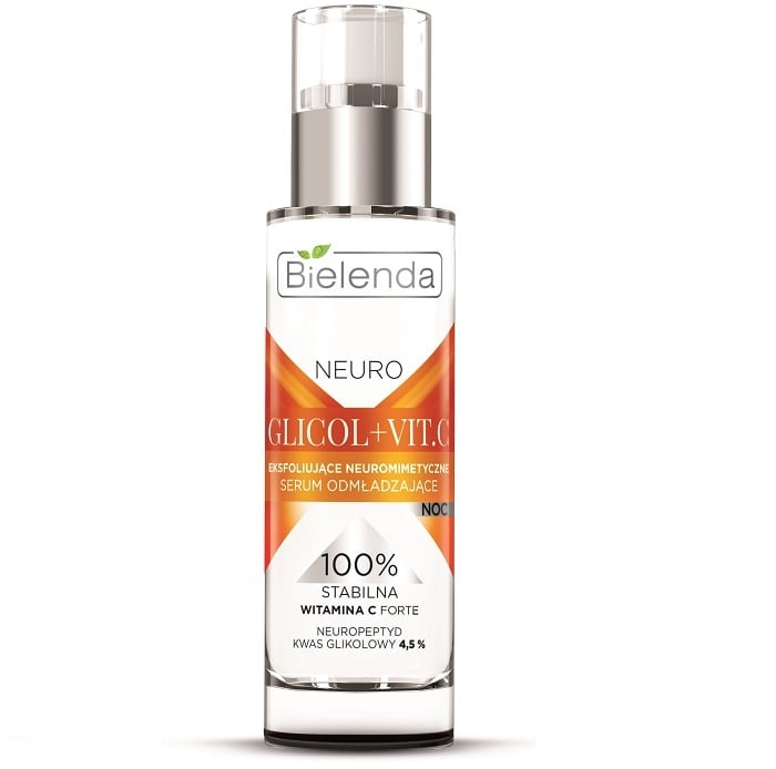 Bielenda Neuro Glicol i Vit C Neuromimetic Złuszczające i Odmładzające Serum na Noc 30ml