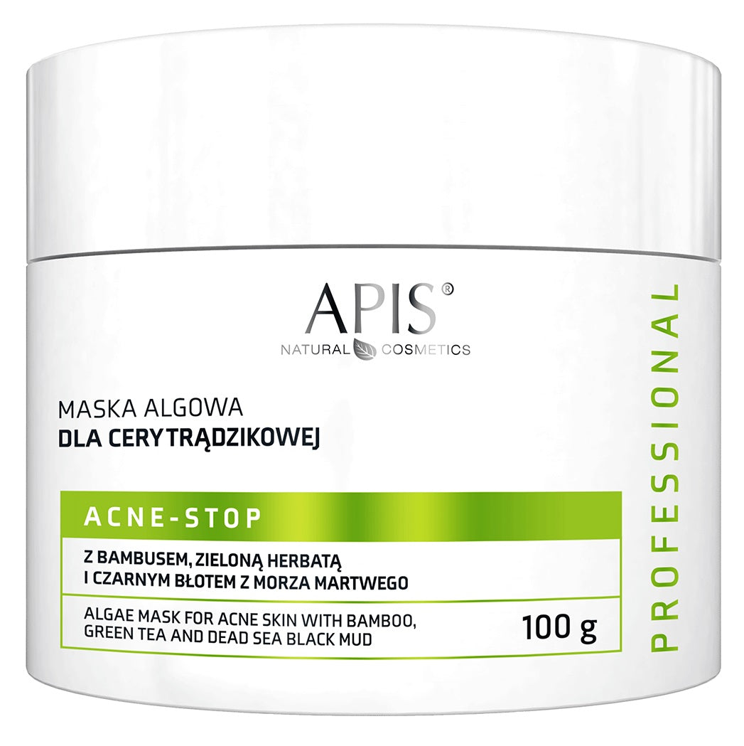 Apis Professional Acne Stop Algae Mask z bambusem, zieloną herbatą i czarnym błotem z Morza Martwego 100g