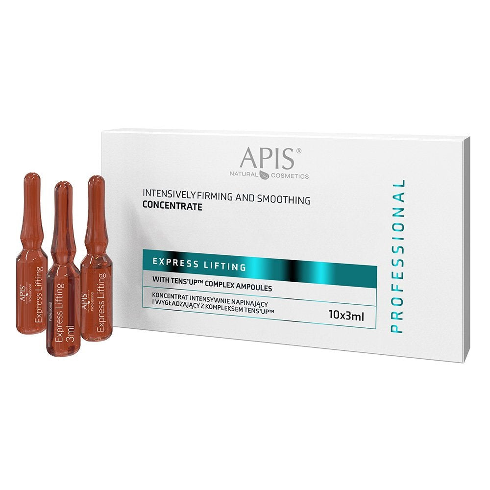 Apis Professional Express Lifting Intensywnie Ujędrniający i Wygładzający Koncentrat z kompleksem Tens-Up do Mezoterapii Mikroigłowej 10x3ml