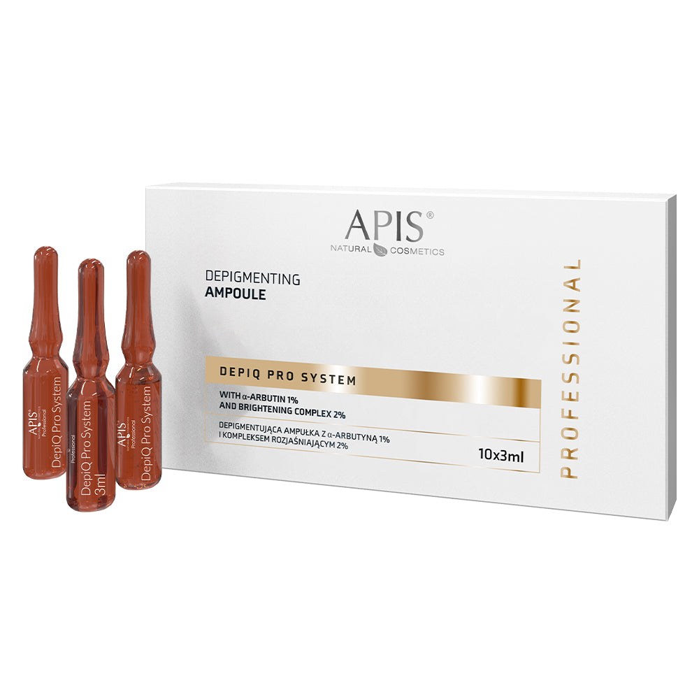 Apis Professional DepiQ Pro System Ampułka depigmentacyjna z 1% alfa-arbutyny i 2% kompleksu rozjaśniającego 10x3ml