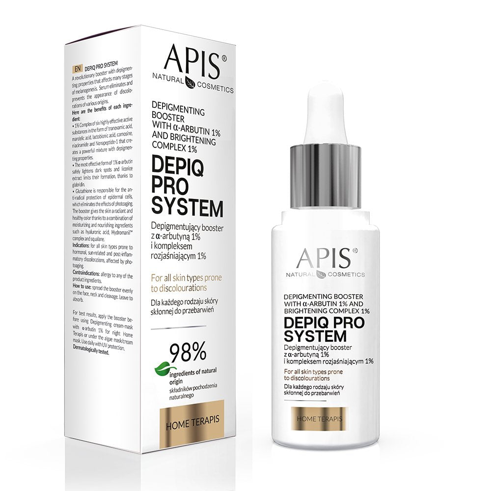 Apis Home Terapies Depiq Pro System Depigmenting Booster z 1% Alfa Arbutyny i 1% Kompleksu Rozjaśniającego 30 ml