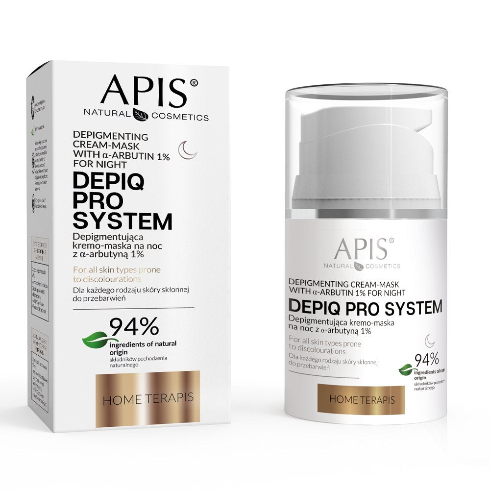 Apis Home Terapis DepiQ Pro System Depigmentic Night Cream-Mask z 1% Alfa Arbutin 50ml