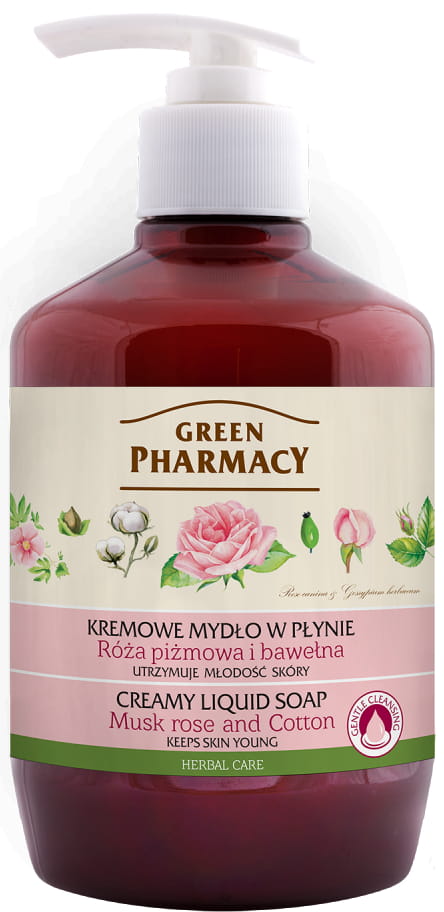 Green Pharmacy Liquid Soap Musk Rose and Cotton 460ml