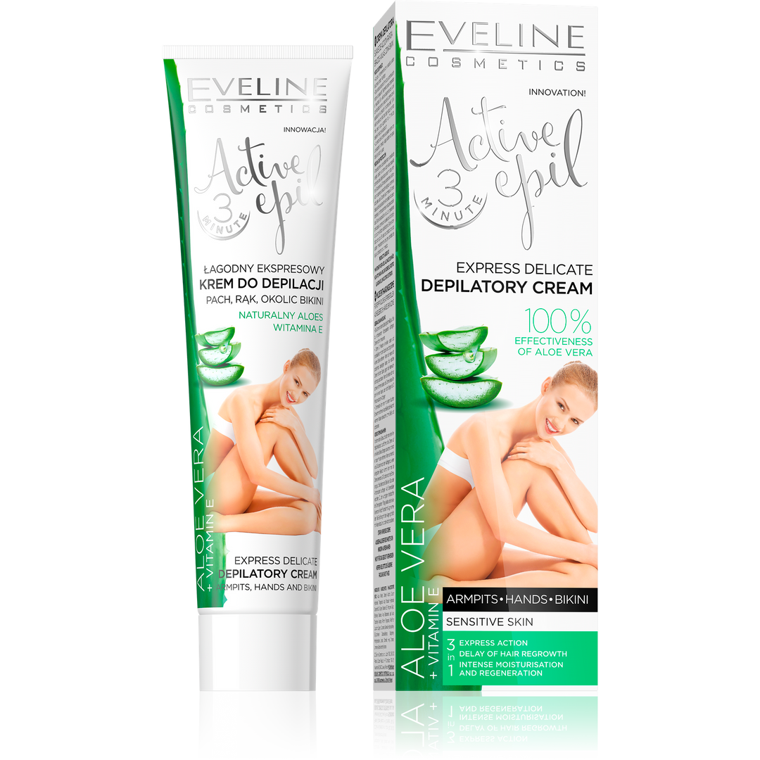 Eveline Active Epil Depilatory Delicate Cream with  Aloe Vera for Sensitive Skin 125ml