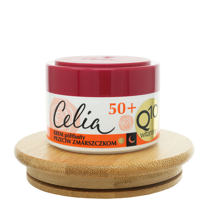 CELIA Q10 Vitamins 50 Plus Anti-Wrinkle Semi-Rich Cream with Vitamin C, Q10 & Retinol – Skin Renewal & Firming 50 ml - 5900525059215