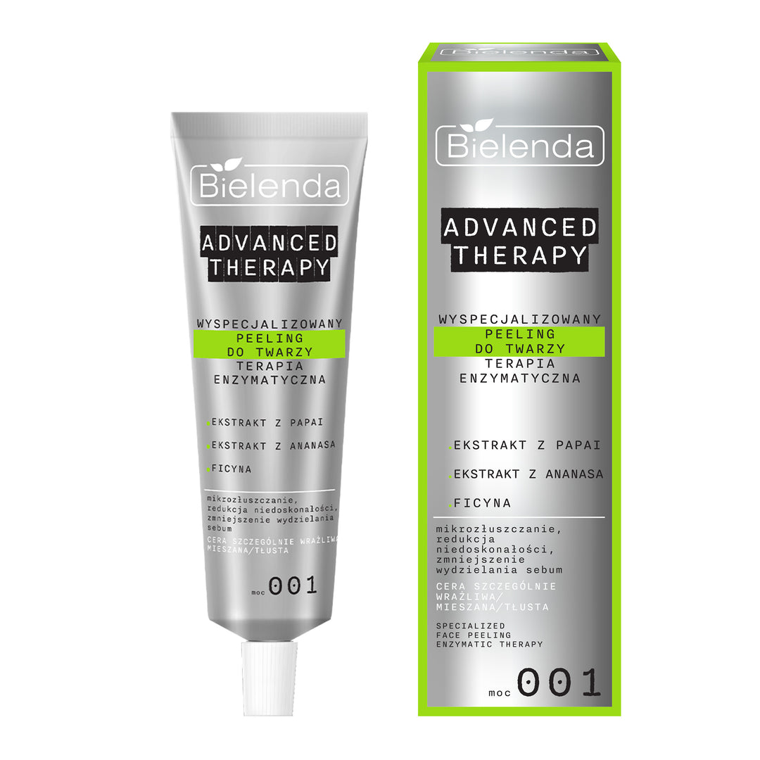 Bielenda Advanced Therapy Specjalistyczny Peeling do Twarzy Enzyme Therapy 001 do Nadwrażliwej Skóry Tłustej i Mieszanej 30ml