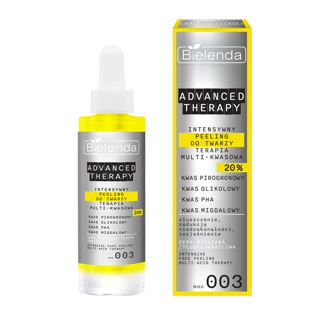 Bielenda Advanced Therapy Intensywny Peeling Do Twarzy 20% Multi-Acid Therapy do Skóry Tłustej i Mieszanej 30ml