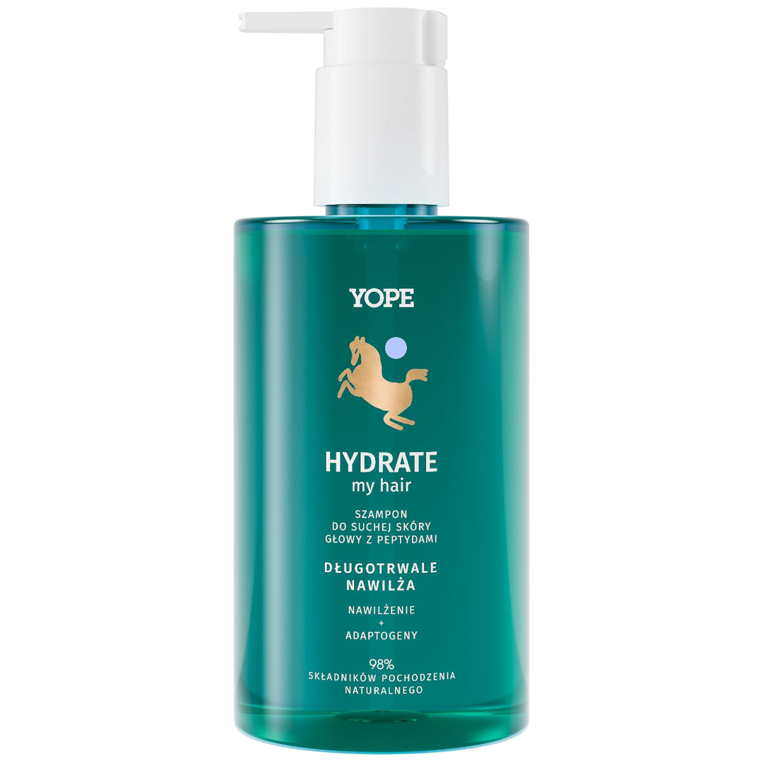 YOPE HYDRATE my HAIR Szampon do suchej skóry głowy z peptydami i adaptogenem: Bazylią Tulsi 5903760203009