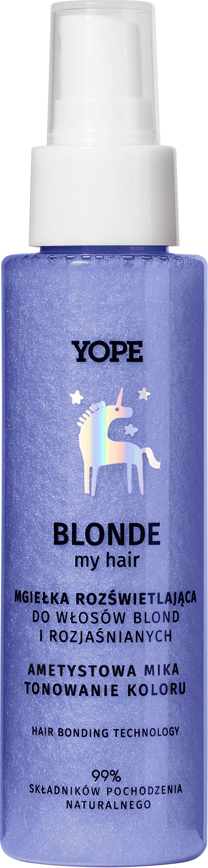 YOPE Blonde My Hair Illuminating Mist for Blonde and Lightened Hair Amethyst Mica 100 ml 5903760206994