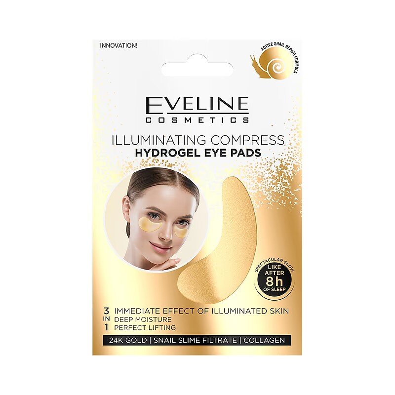 Eveline Gold Illuminating and Moisturizing Compress Hydrogel Eye Pads 3in1