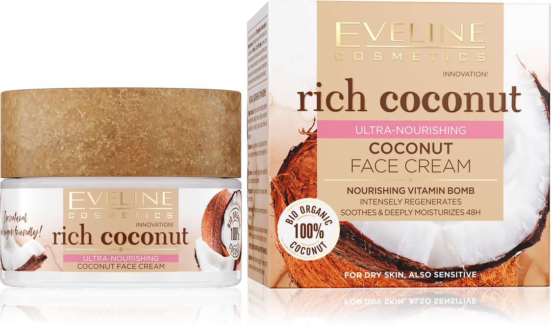 Eveline Rich Coconut Ultra Nourishing Face Cream for Dry and Sensitive Skin 50ml