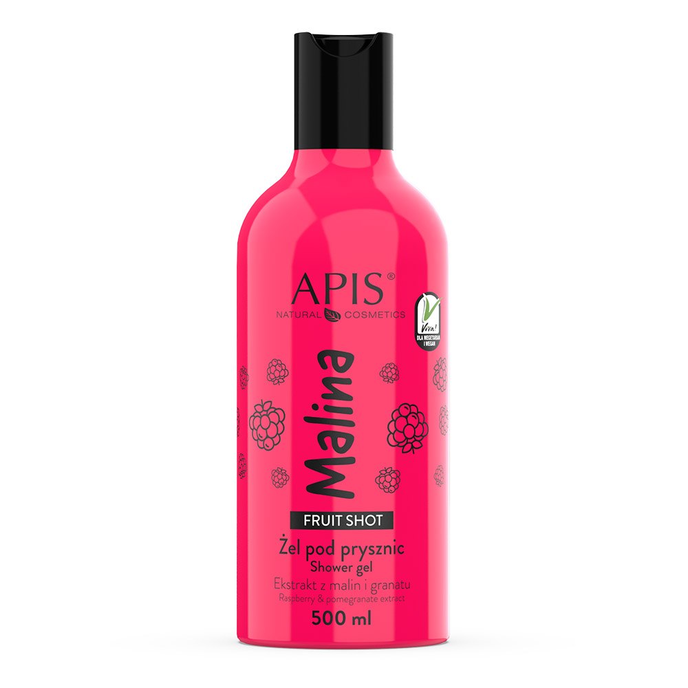 Apis Fruit Shot Raspberry żel pod prysznic z formułą 100% wegańską 500ml